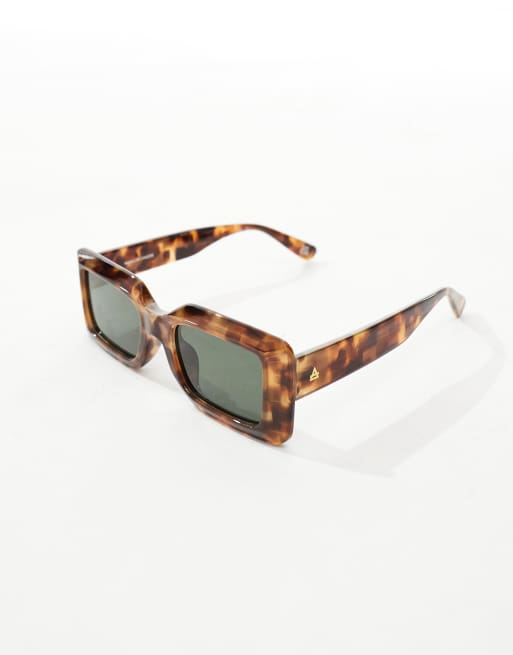 AIRE parallax square sunglasses in dark tort | ASOS display picture 1