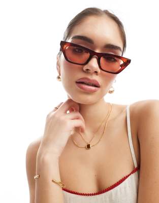 Aire AIRE polaris cat eye sunglasses in brown with cinnamon lens