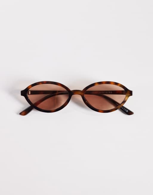AIRE – Pyxis – Runde, schmale Sonnenbrille in dunkler Schildpatt-Optik mit bernsteinfarbenen Gläsern , 3 von 3