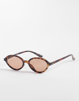 Aire Pyxis Slim Round Sunglasses In Brown