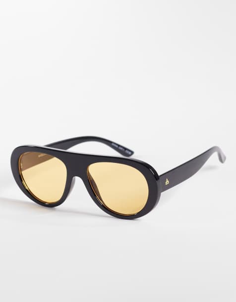 AIRE – Satellite Shield – Sonnenbrille in Schwarz mit bernsteinfarben getönten Gläsern - view 1