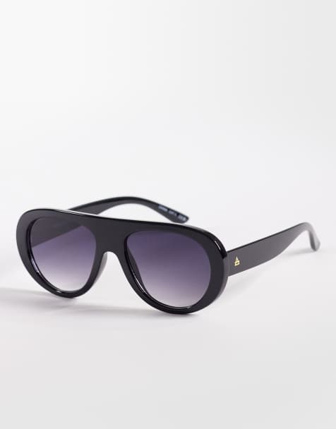 AIRE satellite shield sunglasses in black with smoke gradient lens  - view 1