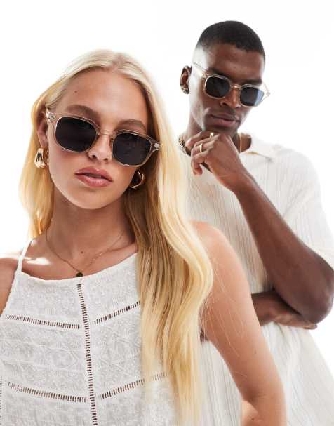 Aire Serpens square sunglasses in crystal - view 1