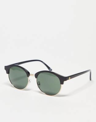 Aire AIRE spherical sunglasses with green lens in black