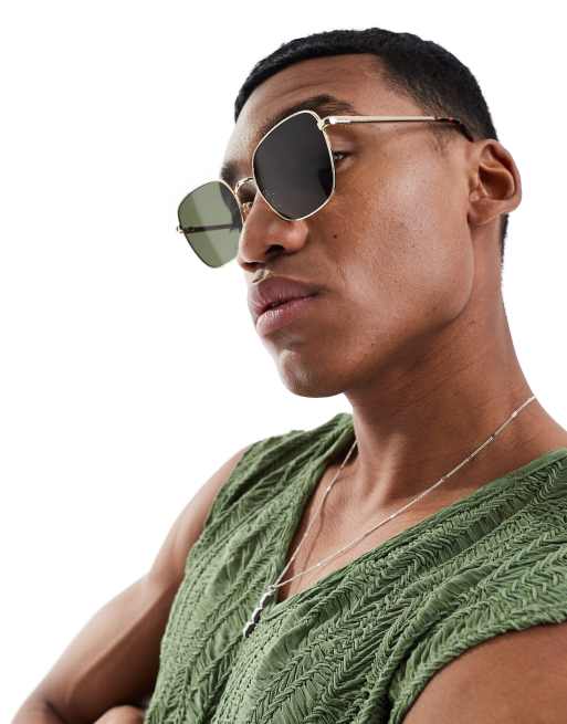 AIRE spiral round metal sunglasses in gold | ASOS display picture 3