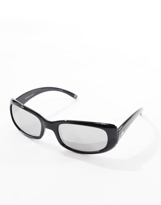 AIRE - Supernova - Lunettes de soleil à monture ovale fine et verres argentés effet miroir, 2 de 4