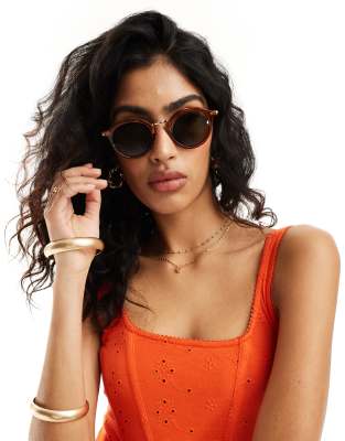 Aire AIRE taures round sunglasses in brown