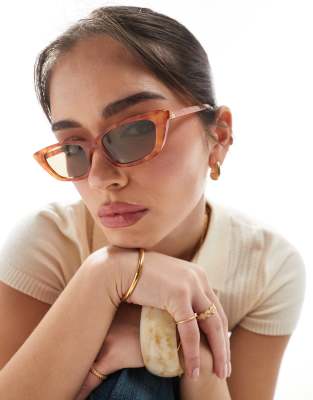 AIRE - Titania - Lunettes de soleil fines - Écaille de tortue vintage-Marron