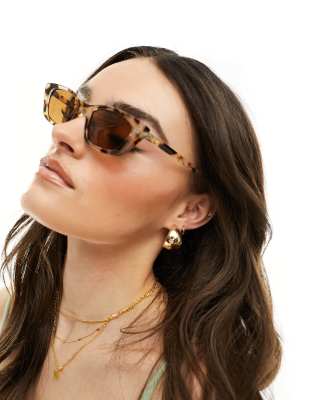 Aire AIRE titania slim sunglasses in tortoiseshell-Brown
