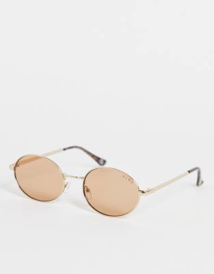 AIRE velocity round sunglasses in gold pink