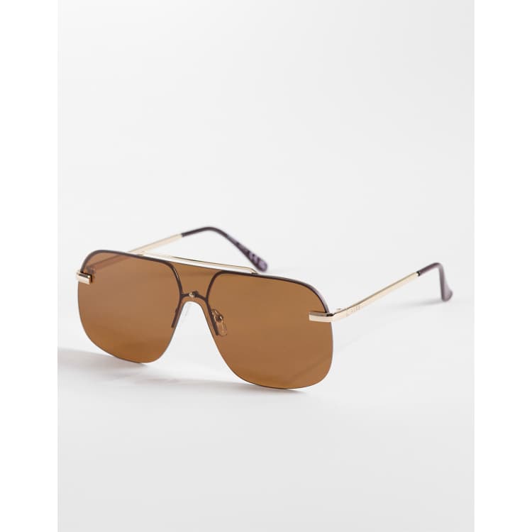 AIRE venatici rimless shield sunglasses in gold tone and  display picture 3
