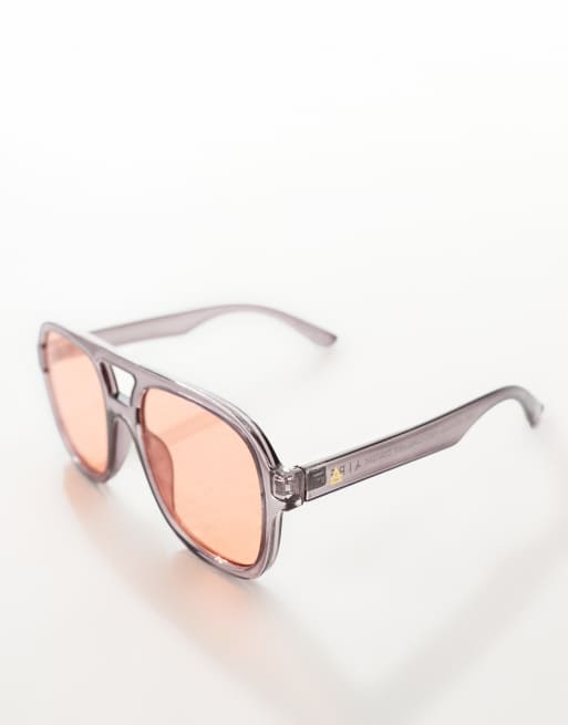 AIRE - Whirlpool - Occhiali da sole aviatore grigio fumo con lenti rosa , 2 di 3