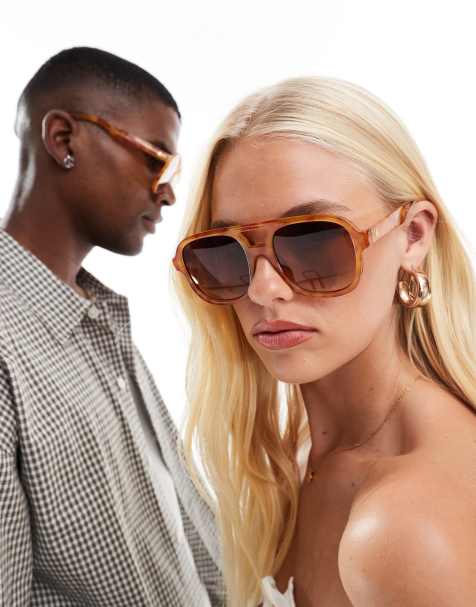 Aire Whirlpool oversized aviator sunglasses in vintage tort