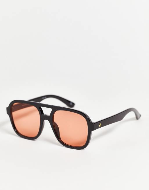 AIRE – Whirlpool – Okulary przeciwsłoneczne typu aviator w czarnym kolorze i jasnobrązowym 