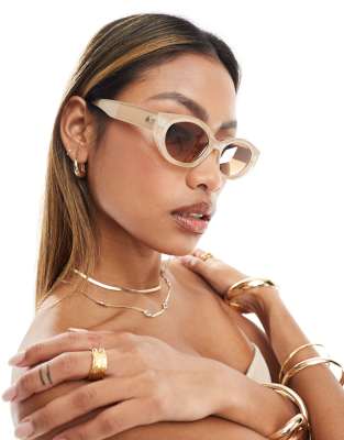 Aire X Asos Mensa Cat Eye Sunglasses In Crystal Brown