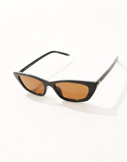 AIRE X ASOS - Titania - Lunettes de soleil fines à verres marron - Noir, 2 de 4