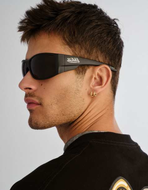 AIRE x Von Dutch Outlawed wrap around sunglasses in matte black - view 1