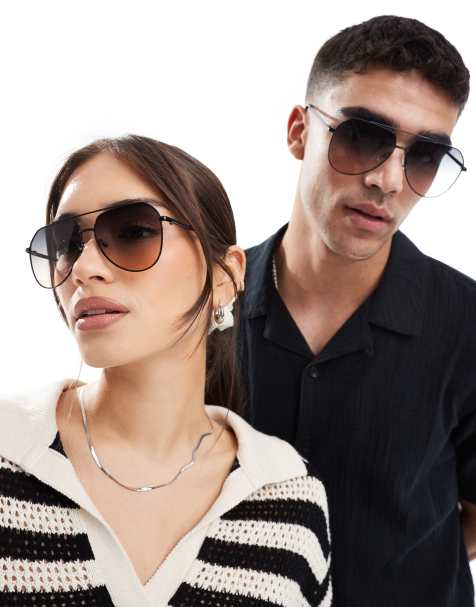 AJ Morgan - Aces Up - Aviator zonnebril in zwart met glazen met kleurverloop - view 1