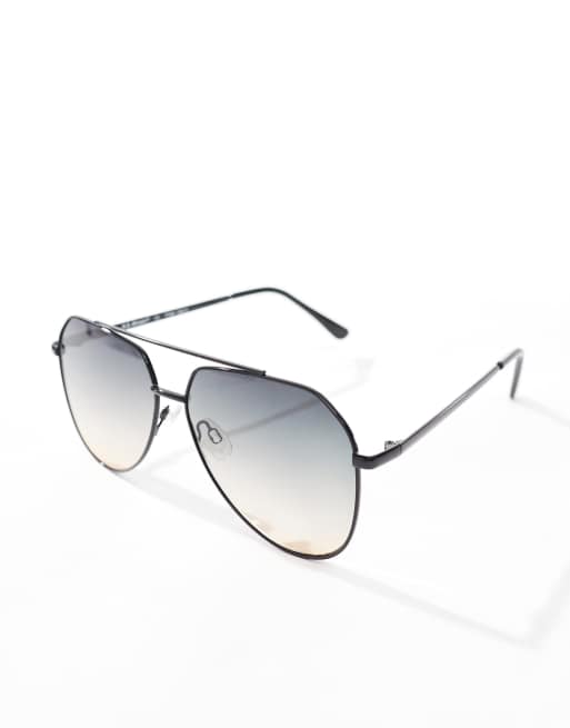 AJ Morgan – Aces Up – Piloten-Sonnenbrille in Schwarz mit Farbverlauf-Gläsern, 2 von 3