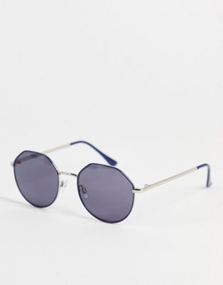 AJ Morgan agenda round lens sunglasses in blue