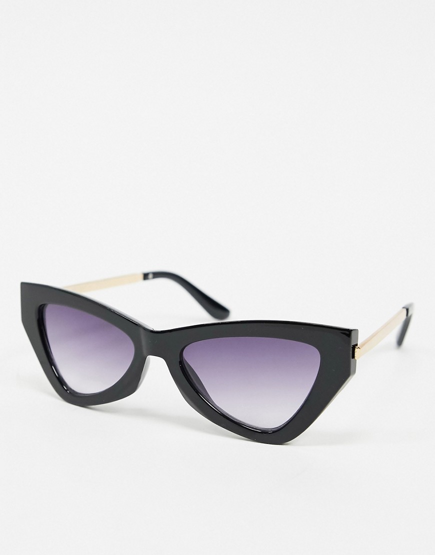 Aj Morgan Angled Cat's-eye Sunglasses In Black And Gold