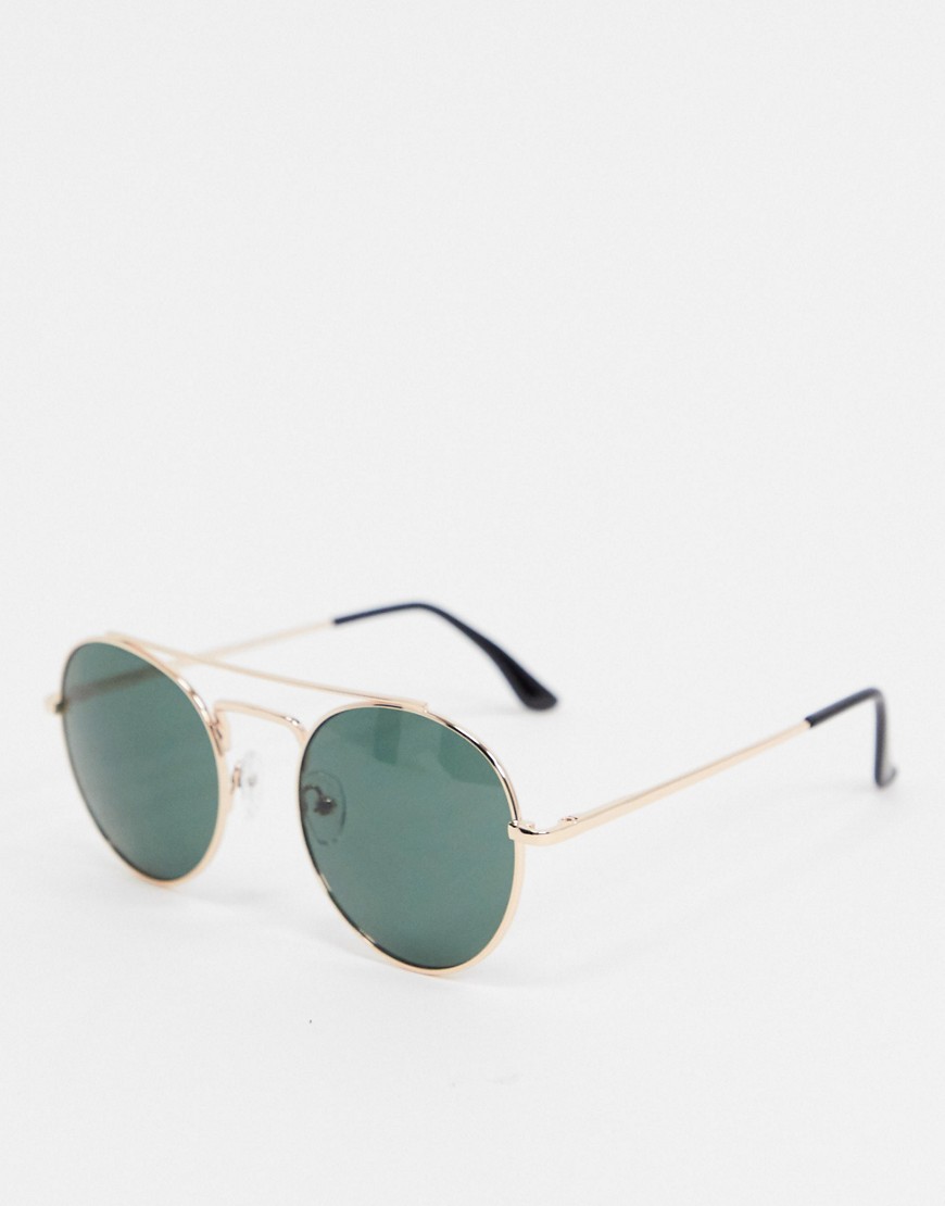 Aj Morgan Aviator Style Sunglasses In Gold