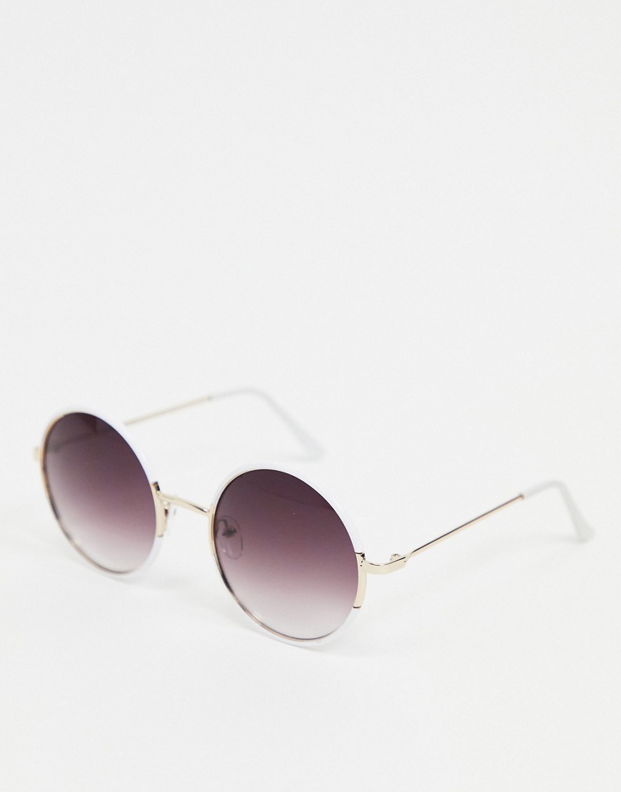 Aj Morgan Aviator Style Sunglasses In Gold-white