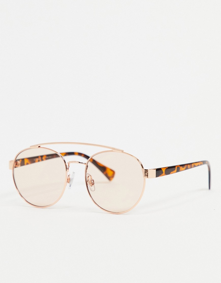 Aj Morgan Aviator Sunglasses In Gold With Tortoise Shell In Grey