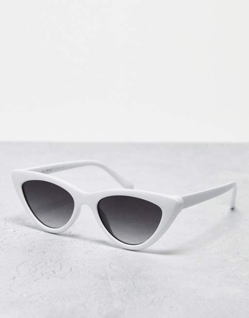 AJ Morgan – Białe okulary przeciwsłoneczne typu kocie oczy w stylu retro