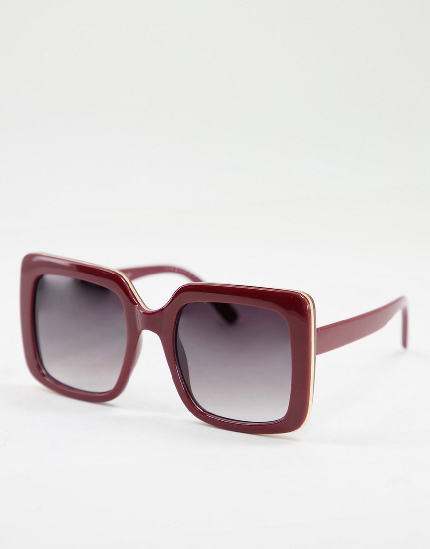 AJ Morgan – Big Screen – Oversize-Sonnenbrille mit eckigen Gläsern-Rot