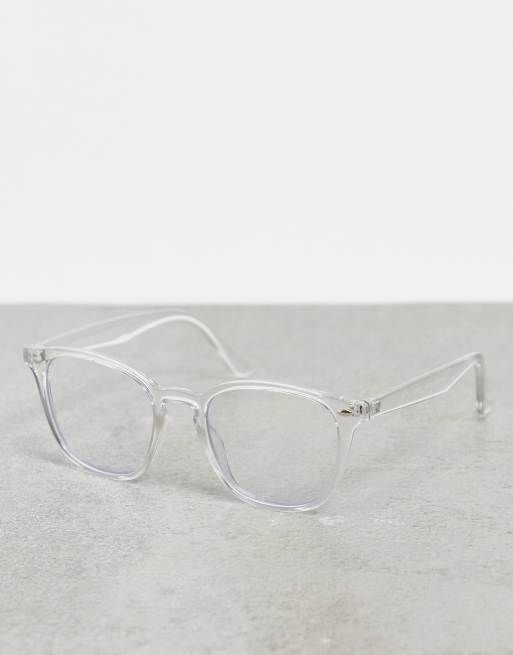 AJ Morgan blue light round glasses in clear