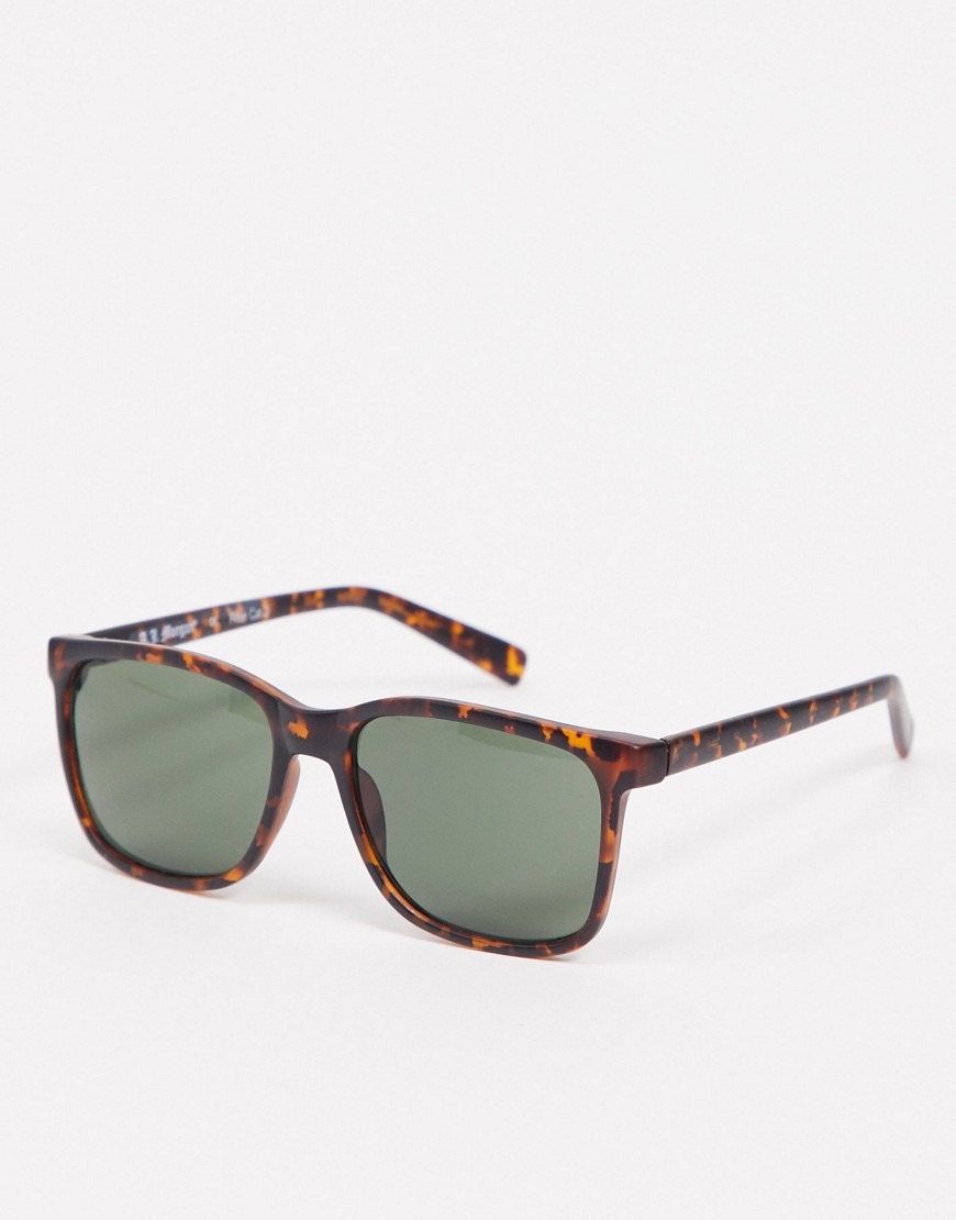 Aj Morgan Borgnine Oversized Sunglasses In Matte Tortoiseshell-brown