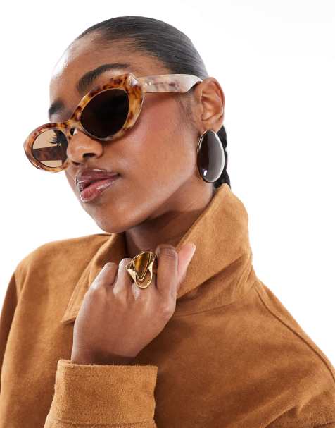 AJ Morgan - Brede cat eye zonnebril in vintage tortoise - view 1