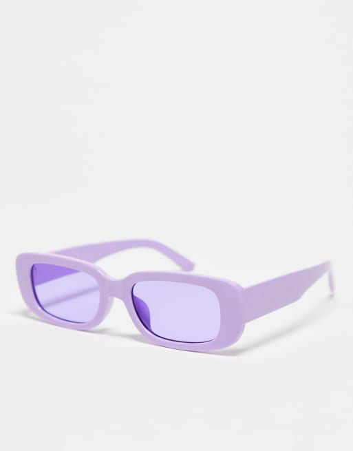 AJ Morgan Callie chunky rectangle festival sunglasses in purple