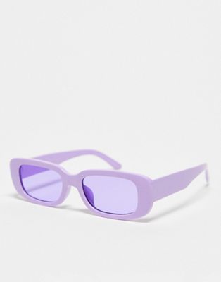AJ Morgan callie chunky rectangle festival sunglasses in purple
