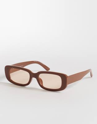 AJ Morgan - Callie - Lunettes de soleil rectangulaires - Marron chocolat-Brown
