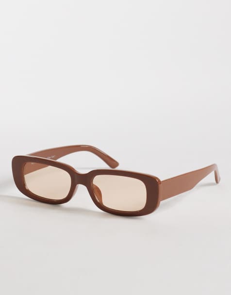 AJ Morgan callie rectangular sunglasses in chocolate brown - view 1