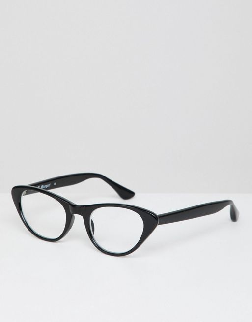 AJ Morgan cat eye clear lens glasses in black | ASOS