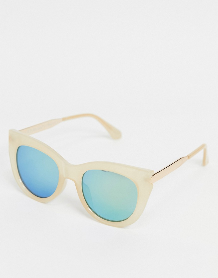 Aj Morgan Cat Eye Sunglasses In Beige-neutral