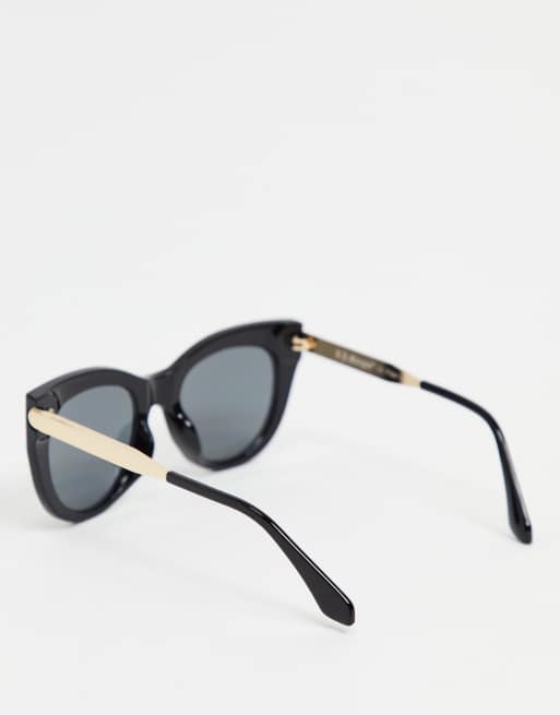 AJ Morgan  black pearl round cateye style sunglasses AJ Morgan cat eye sunglasses in black | ASOS main image 4