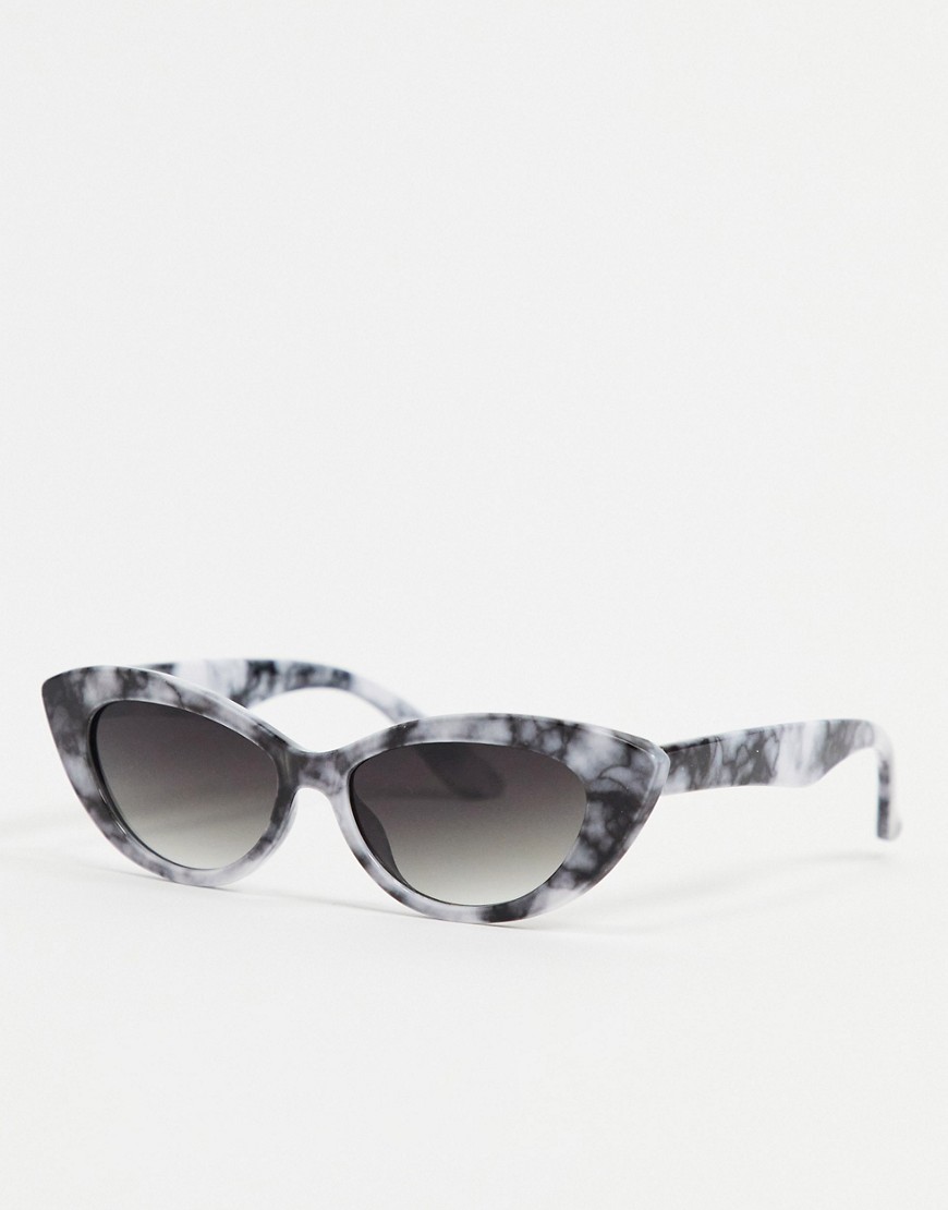 Aj Morgan Cat Eye Sunglasses In Gray Marble-grey