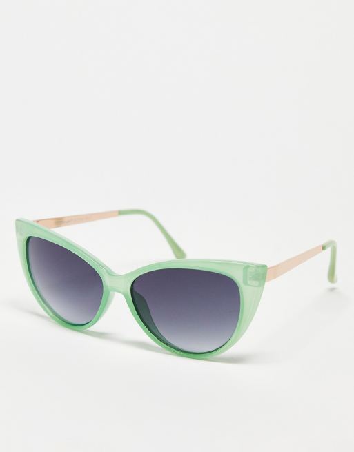 Aj Morgan Cat Eye Sunglasses In Mint Green Asos 