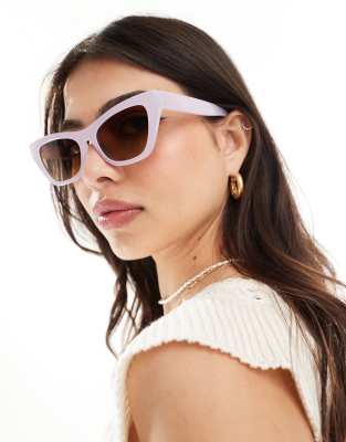 cat eye sunglasses in purple