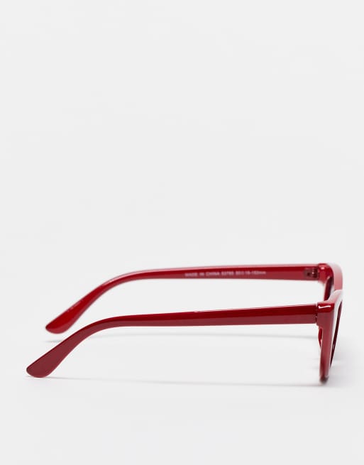 A.J. Morgan Glossy Red Cat-Eye Sunglasses with Red Tint AJ Morgan cat eye sunglasses in red | ASOS main image 3