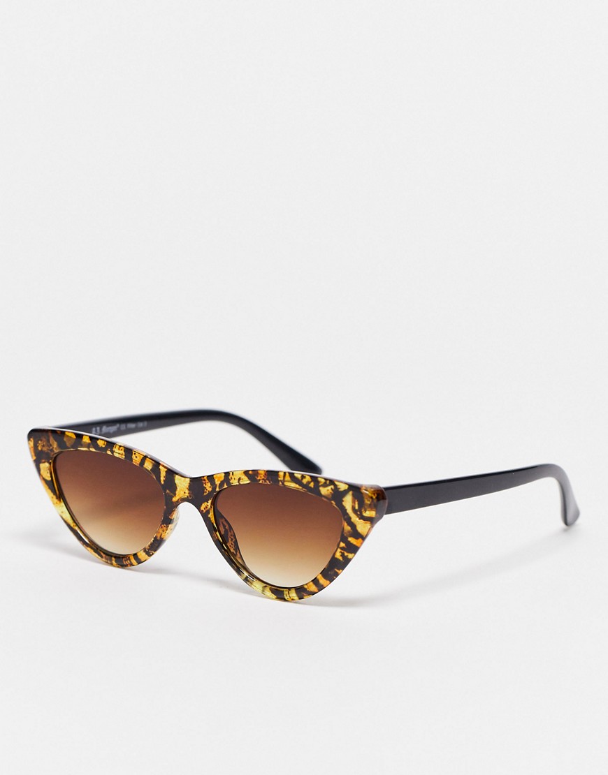 Aj Morgan Cat Eye Sunglasses In Tiger-brown