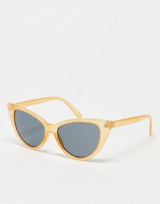 AJ Morgan cat eye sunglasses in yellow - ASOS Price Checker