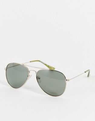 AJ Morgan Chris Aviator Sunglasses In Gold Smoke - Click1Get2 Mega Discount