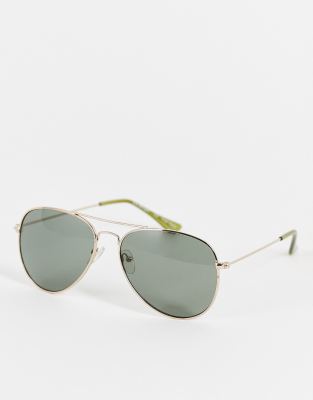 AJ Morgan Chris Aviator Sunglasses In Gold Smoke - Click1Get2 On Sale