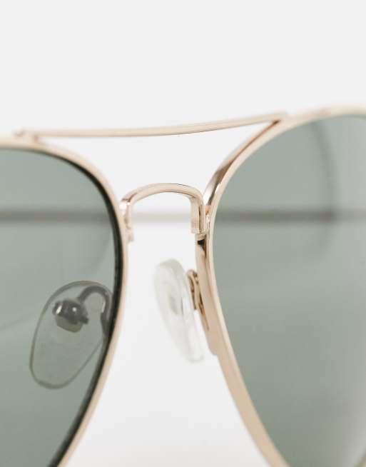 AJ Morgan Chris Aviator Sunglasses In Gold Smoke | ASOS display picture 2