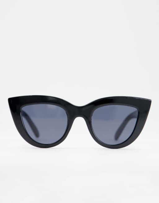 AJ Morgan chunky cat eye sunglasses in black